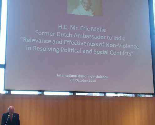 H.E. Mr. E. Niehe, former Ambassador of The Netherlands to India, "Relevance and Effectiveness of Non-Violence in Resolving Political and Social Conflicts"